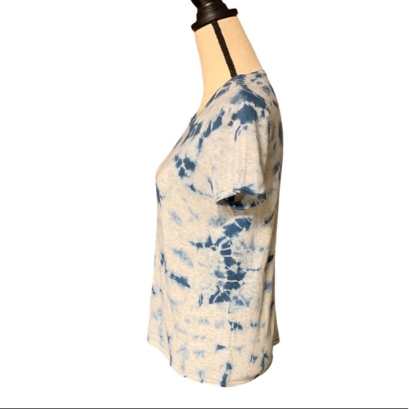 MINNIE ROSE Women’s Blue Tie Dye Short Sleeve Crew Neck Sweater M - Picture 4 of 6